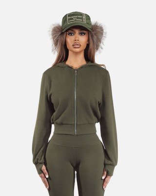 MILITARY FORCE FUR TRUCKER (ARMY GREEN)