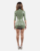 [PRE-ORDER] SURPLUS MINI LATEX ZIP DRESS (ARMY GREEN)