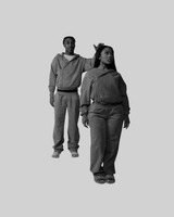 UNISEX ASYMMETRICAL ACID WASH JOGGERS (BLACK) thumbnail 2