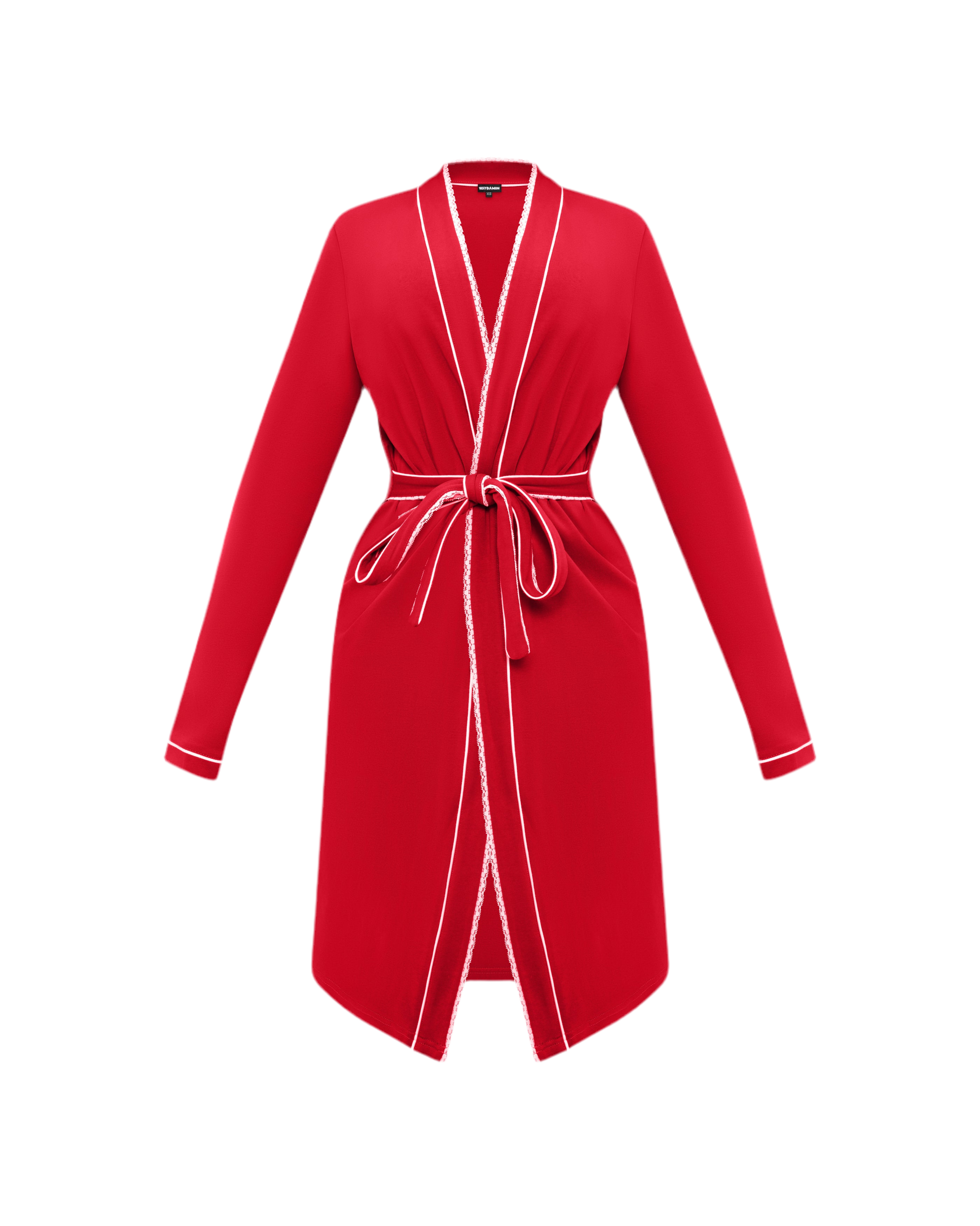 SANTA BABY LACE LINED ROBE (RED)