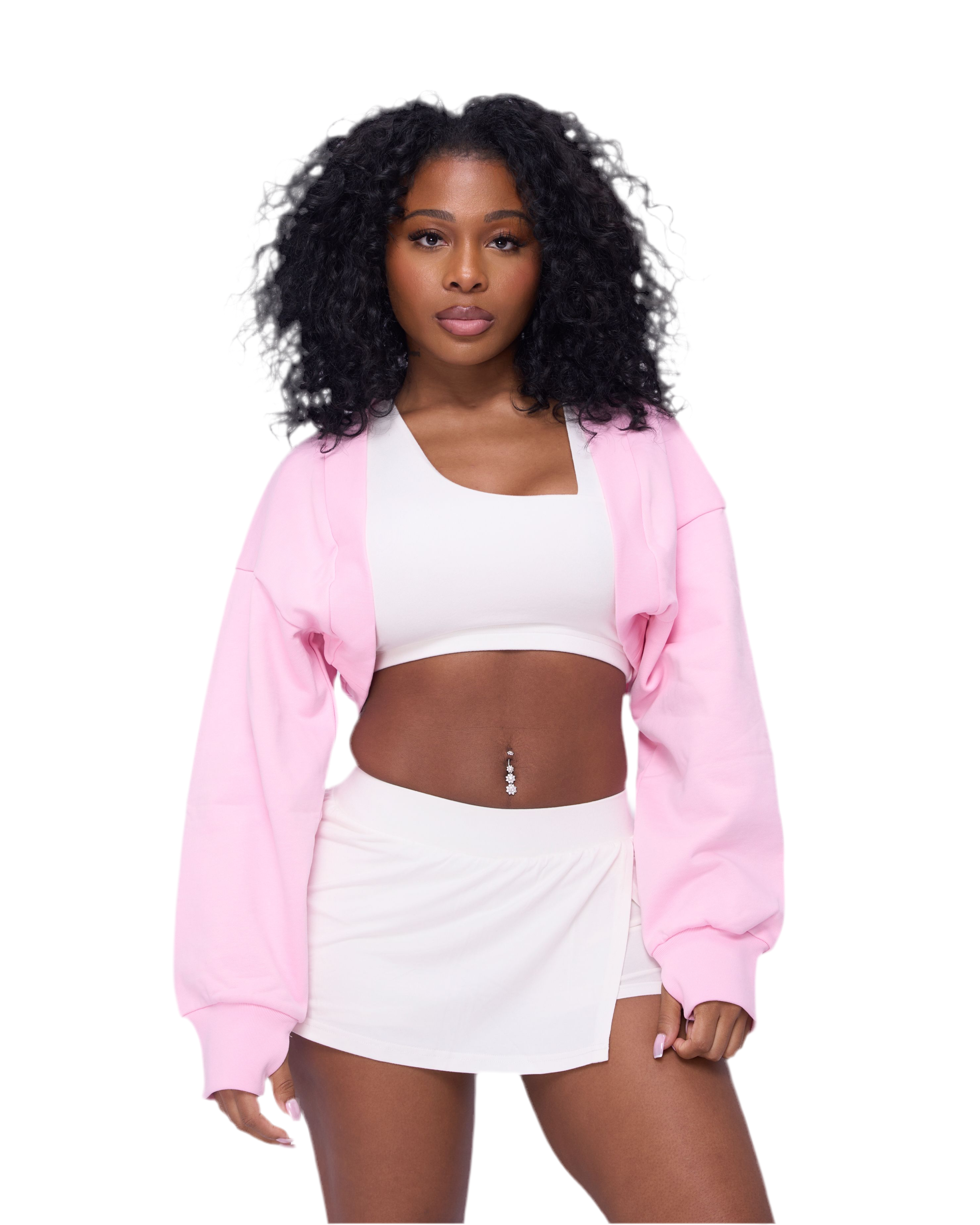 OVERSIZED CROPPED GYM SHRUG (PINK)