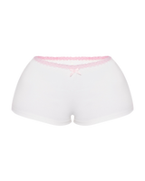 SANTA BABY MINI SHORTS (LIGHT PINK TRIM)