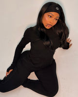 BASICS RIBBED TURTLE NECK (BLACK) thumbnail 3