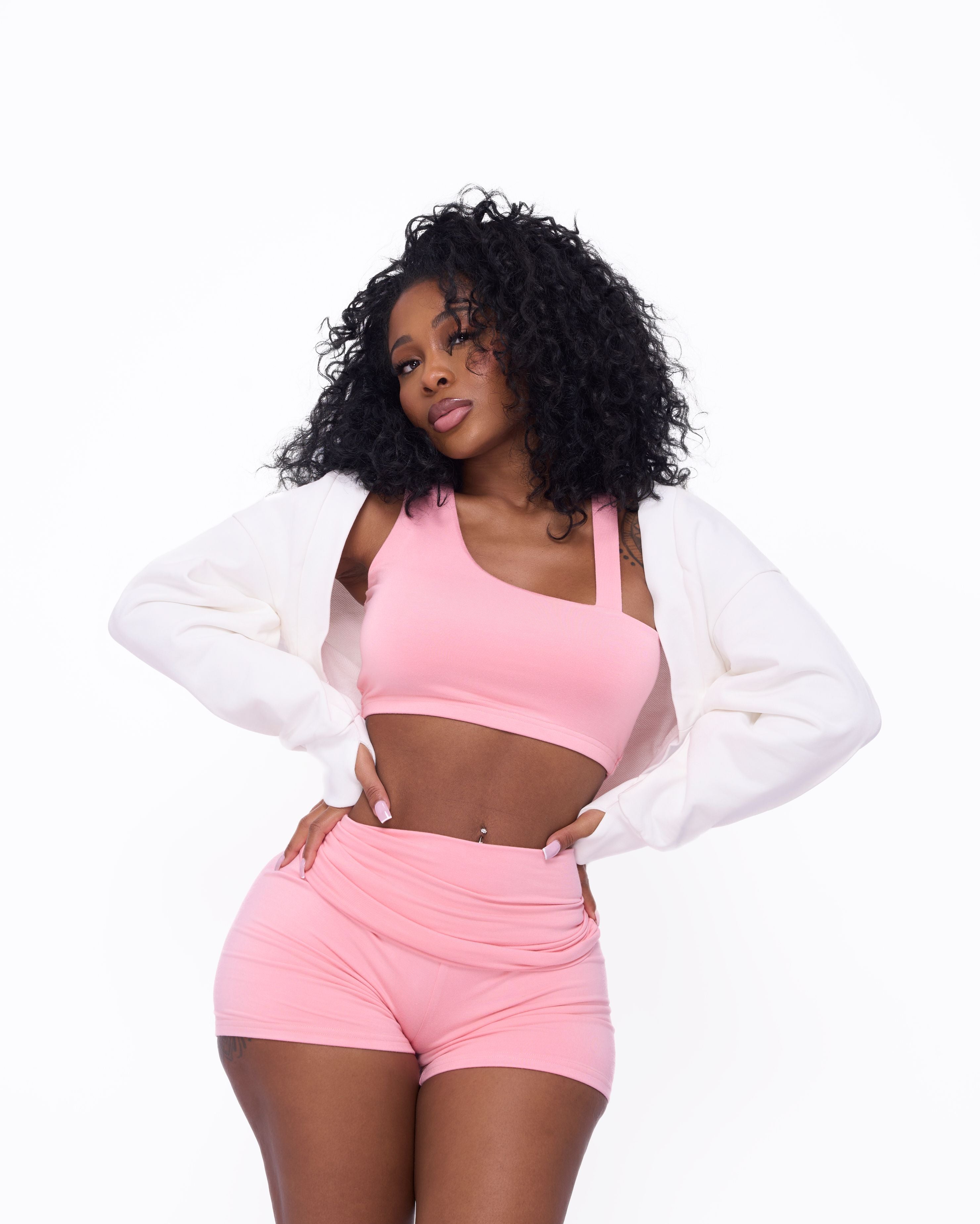 OVERSIZED CROPPED GYM SHRUG (WHITE)