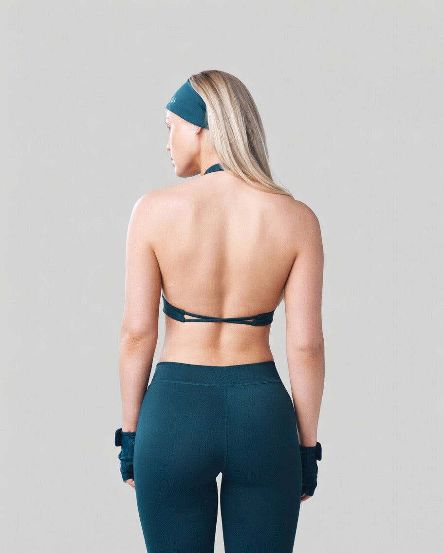 HALTER FITNESS BRA (DEEP TEAL)