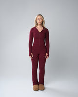 SEAMLESS ZIP UP JACKET (BURGUNDY) thumbnail 4