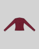 SEAMLESS ZIP UP JACKET (BURGUNDY) thumbnail 3