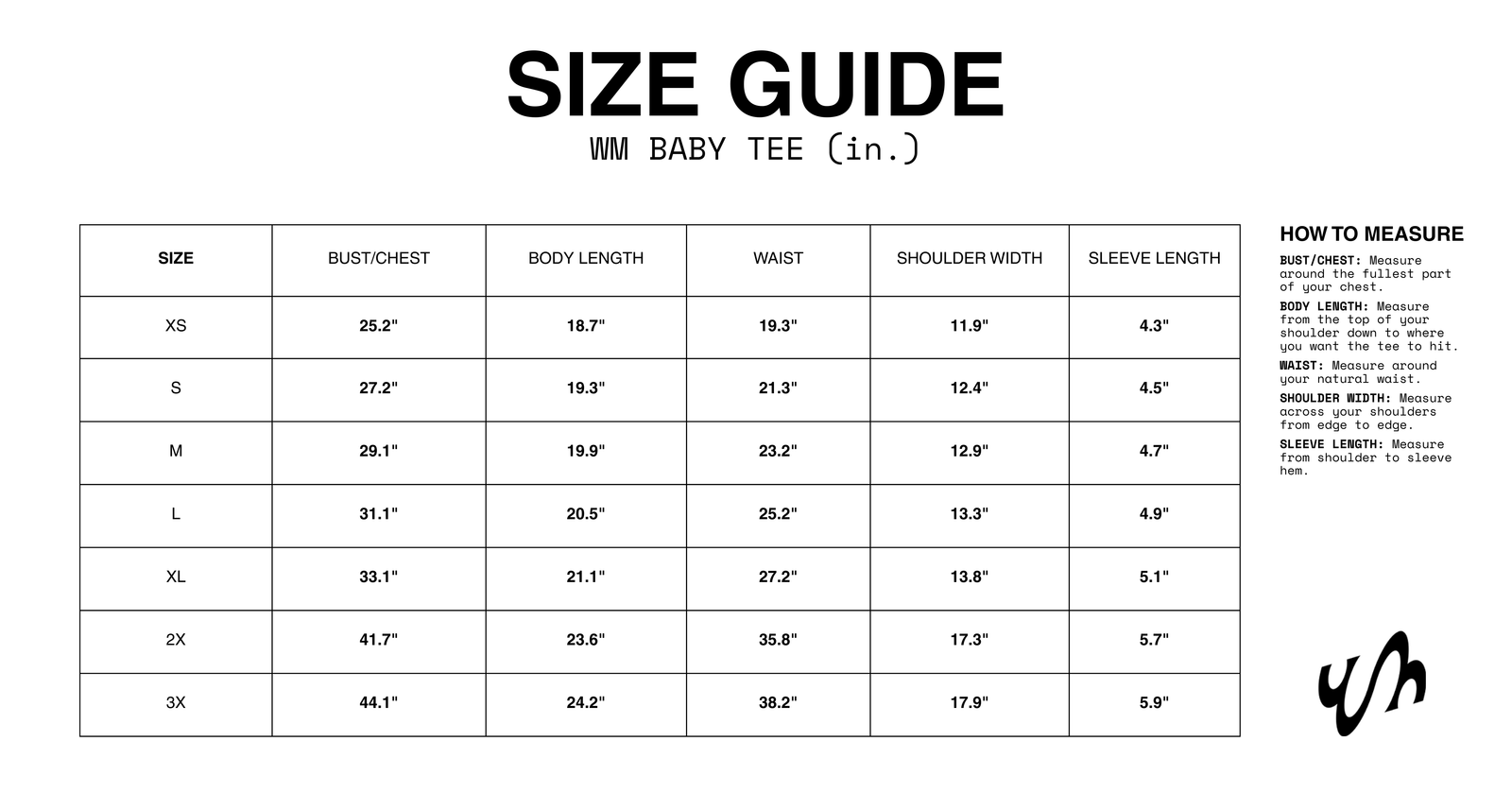 Size chart