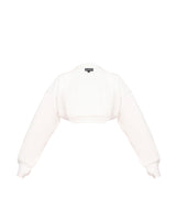 OVERSIZED CROPPED GYM SHRUG (WHITE)