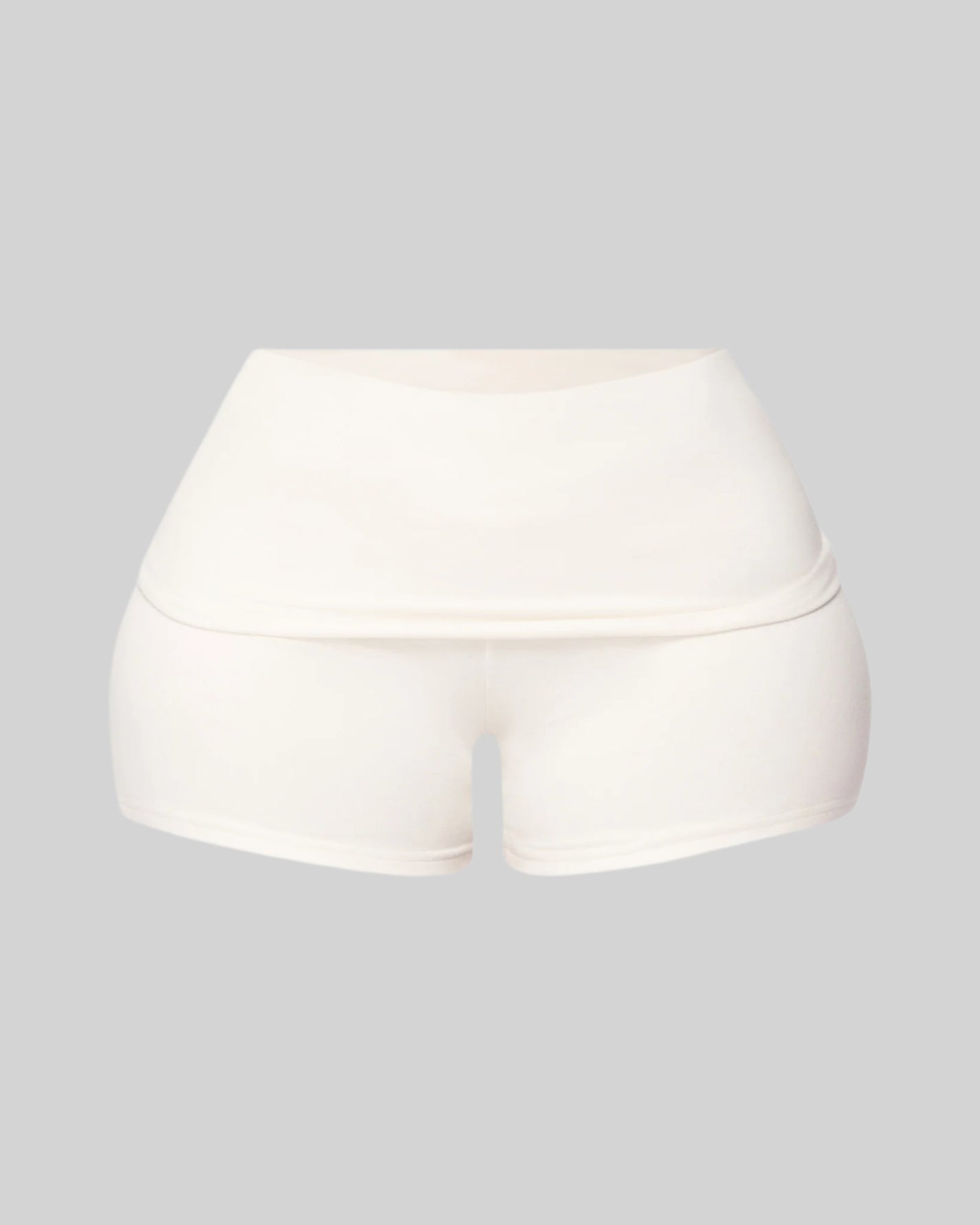 SEAMLESS MINI FOLD OVER SHORTS (WHITE) [FINAL SALE]