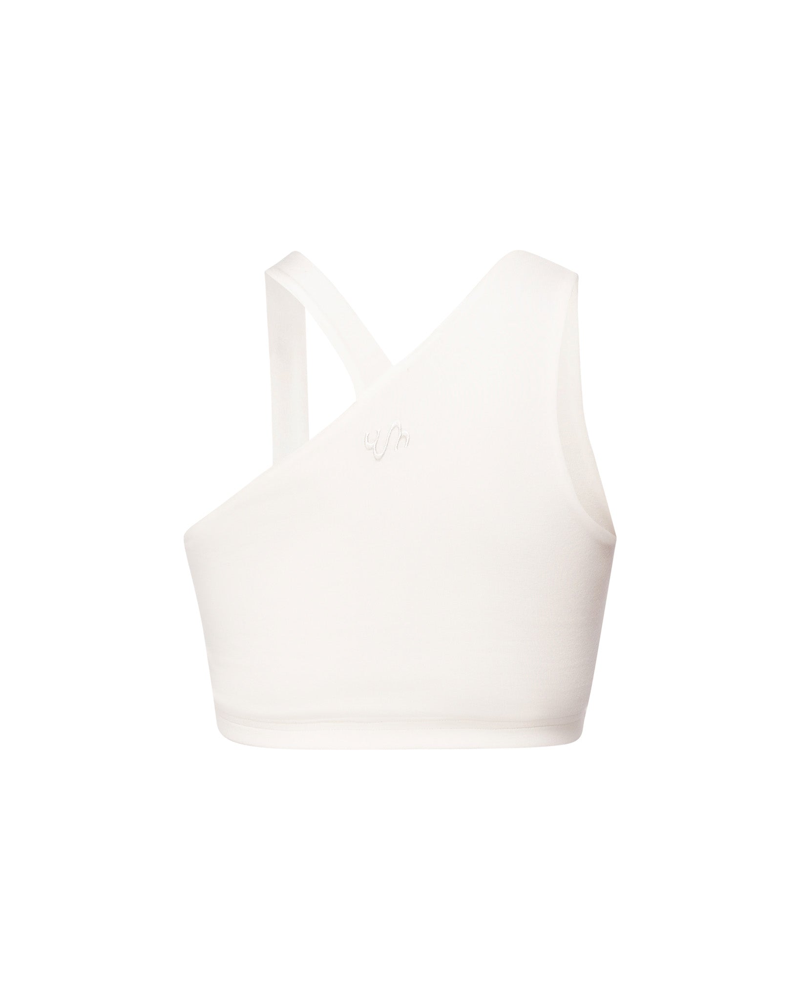 ASYMMETRICAL GYM BRA TOP (WHITE)