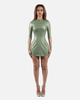 SURPLUS MINI LATEX ZIP DRESS (ARMY GREEN)