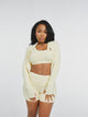 BASICS SEAMLESS MINI FOLDOVER SHORTS (BUTTER)